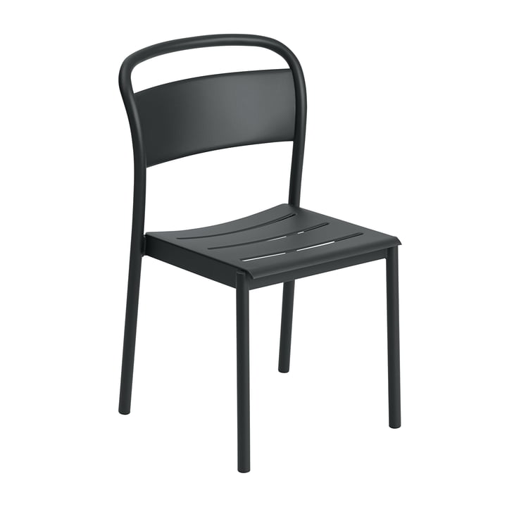 Der Linear Steel Side Chair von Muuto, schwarz