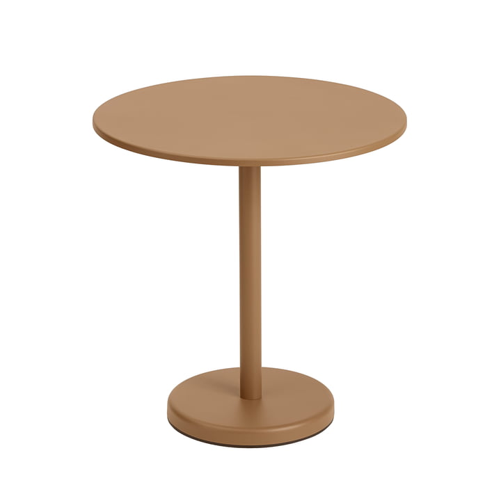 Der Linear Steel Tisch, rund von Muuto, Ø 70 cm, burnt orange