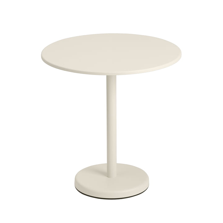Der Linear Steel Tisch, rund von Muuto, Ø 70 cm, off-white
