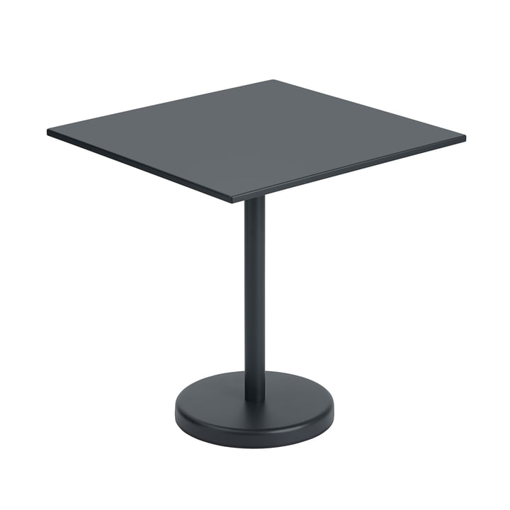 Der Linear Steel Tisch von Muuto, 70 x 70 cm, schwarz