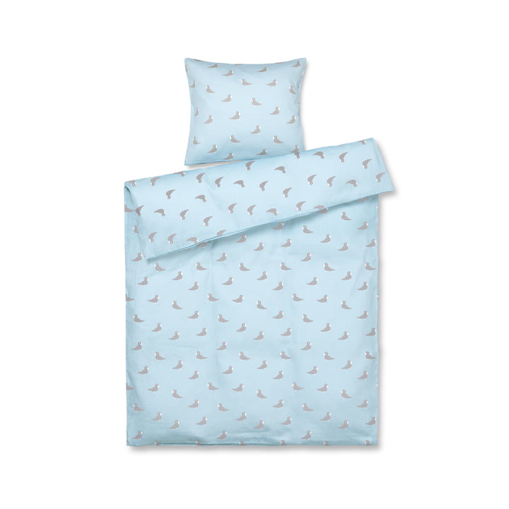 Die Singvogel Baby-Bettwäsche von Kay Bojesen, 70 x 100 cm, blau