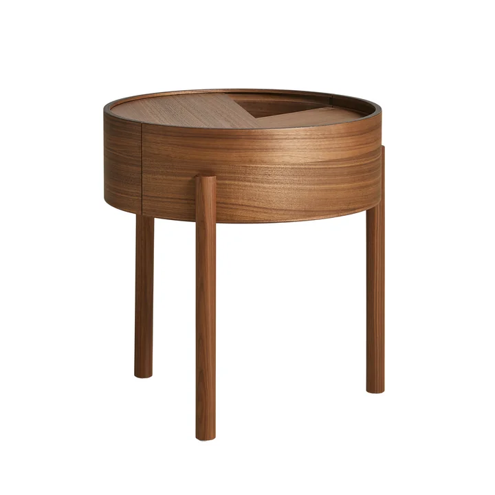 Arc Couchtisch Ø 42 cm H 45 cm von Woud in Walnuss lackiert
