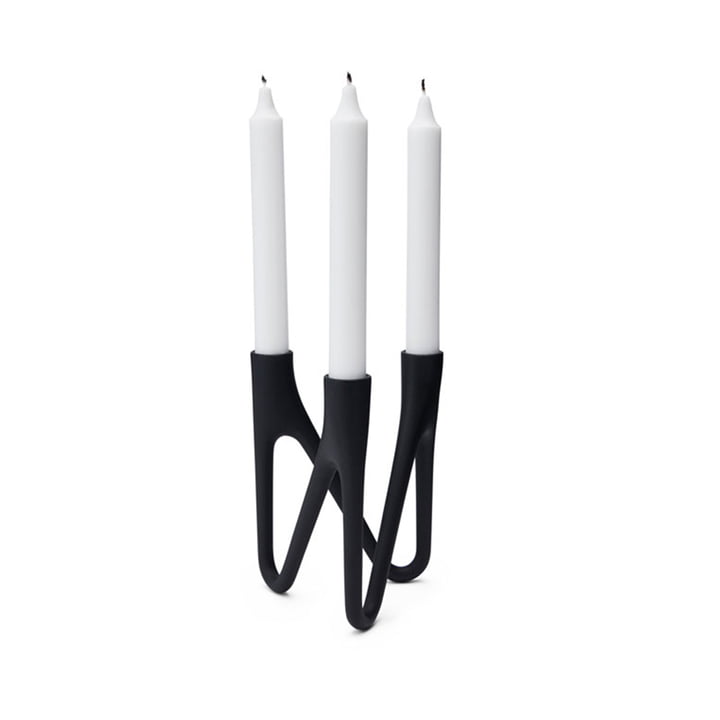 Roots Kerzenhalter von Morsø für 3 Kerzen in schwarz