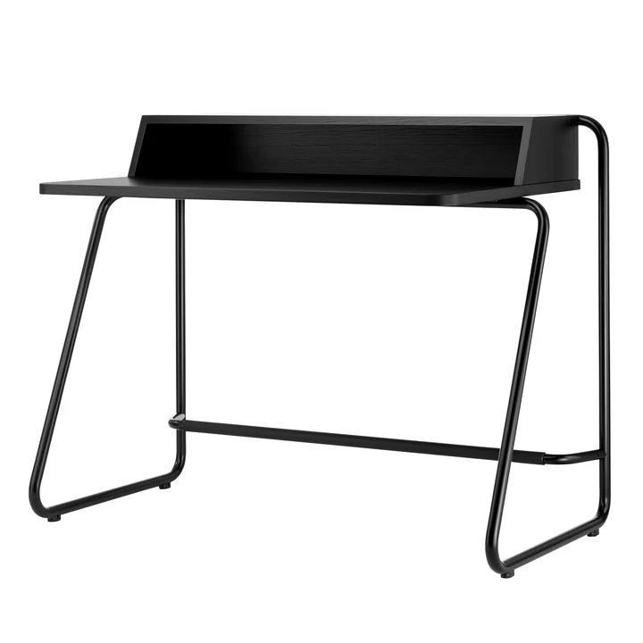 S 1200 Sekretär von Thonet in Stahl schwarz / Korpus MDF tiefschwarz (RAL 9005) / Tisch Buche schwarz gebeizt