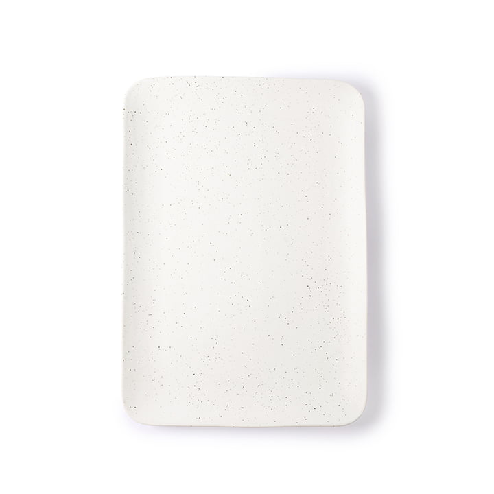 Die Bold & Basic Keramik Servierplatte von HKliving, weiß gesprenkelt