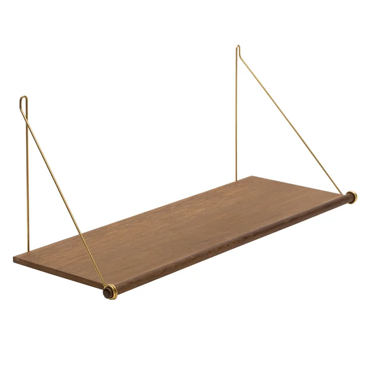 Loop Shelf von We Do Wood in Eiche geräuchert / Messing