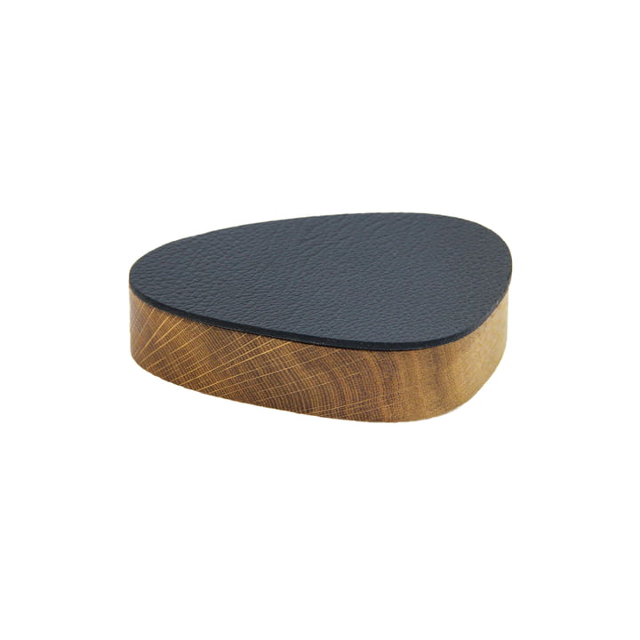 Wood Box mit Deckel curve S 12.5 x 14 cm von LindDNA in Eiche natur / schwarz