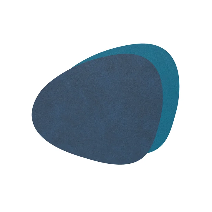 Glasuntersetzer Curve Double von Lind DNA in Nupo midnight blue / petrol