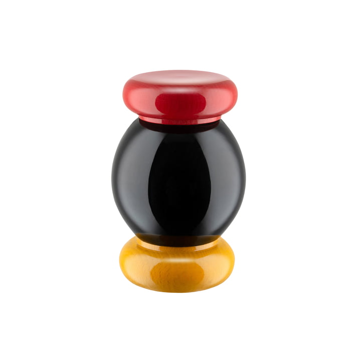 Twergi Salz-/Pfeffer- und Gewürzmühle ES18 von Alessi in schwarz / gelb / rot