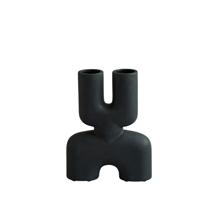 Cobra Vase Double Mini von 101 Copenhagen in schwarz