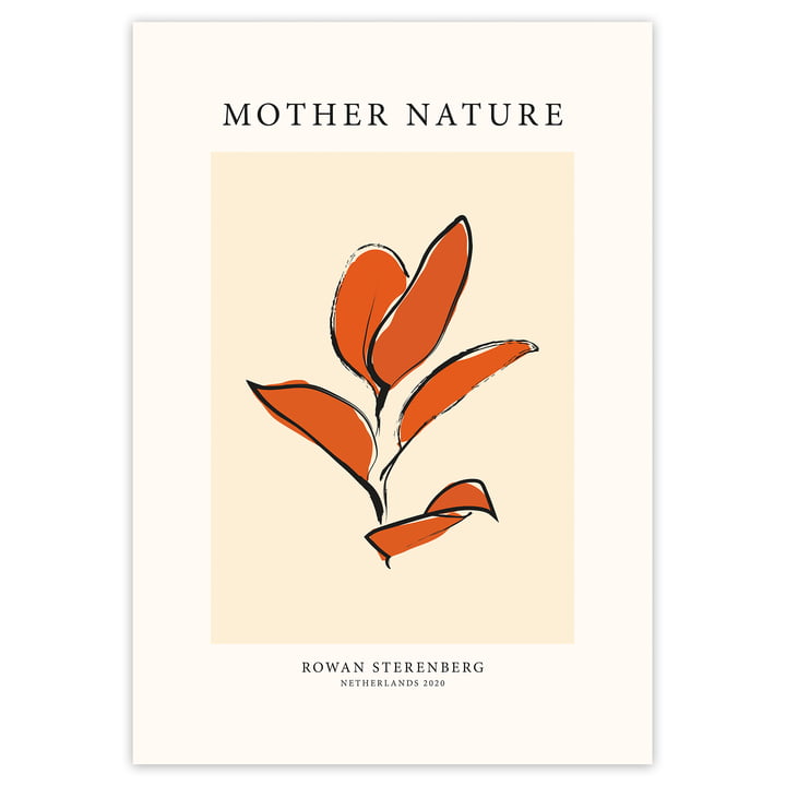 Das Mother Nature, Orange Leaf - Poster von artvoll ohne Rahmen