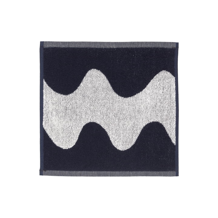 Das Lokki Mini-Handtuch von Marimekko, 30 x 30 cm, off-white / dunkelblau