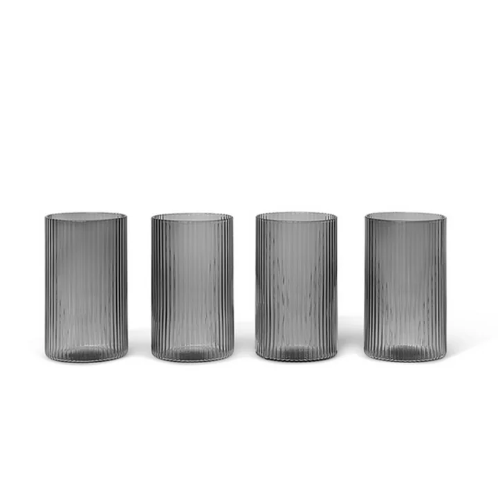 Ripple Verrines von Ferm Living in smoked grey (4er-Set)
