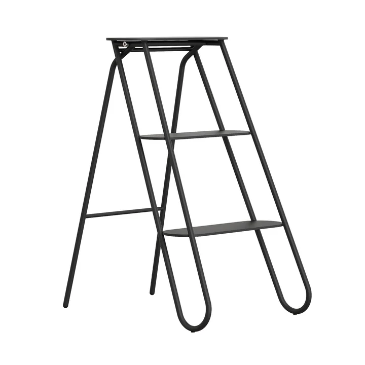 Der Bukto Tritthocker klappbar groß von Frost, H 70 cm, schwarz
