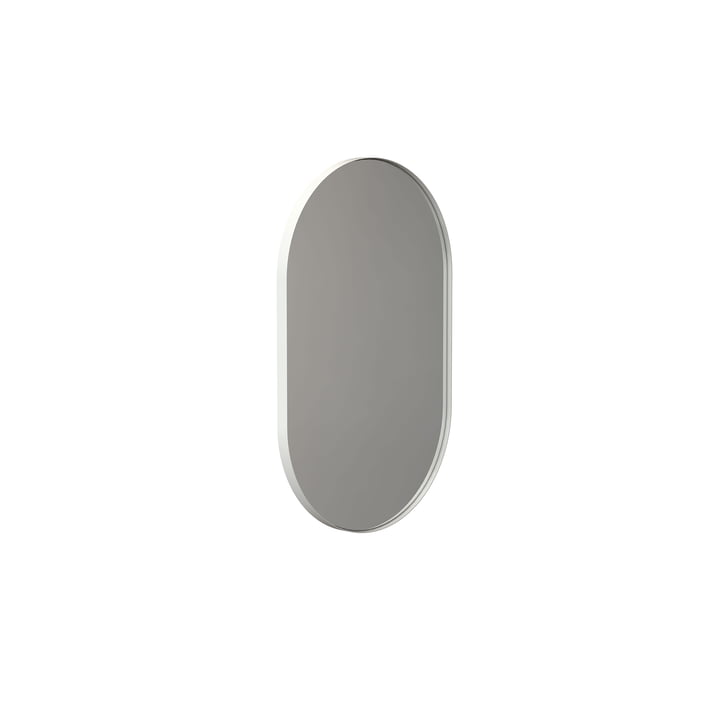 Der Unu Wandspiegel 4138 von Frost, mit Rahmen oval, 50 x 80 cm, weiß