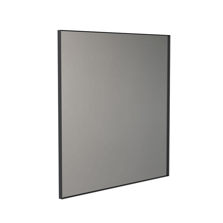 Der Unu Wandspiegel 4143 mit Rahmen von Frost, 100 x 100 cm, schwarz