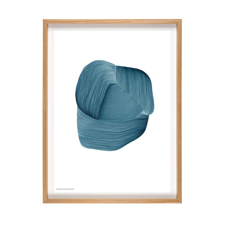 Drawing 3 Poster mit Rahmen 52,5 x 70 cm von The Wrong Shop in blau