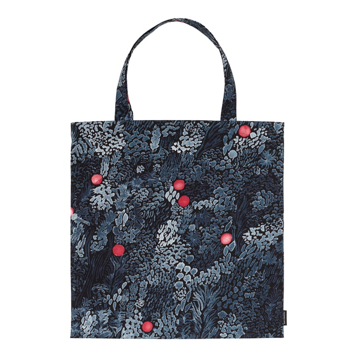 Kurjenmarja Einkaufstasche von Marimekko in der Ausführung schwarz / blau / rot