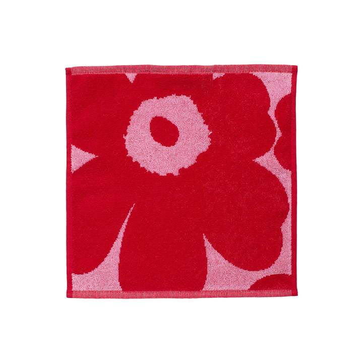 Marimekko - Unikko Mini-Handtuch 30 x 30 cm, pink / rot