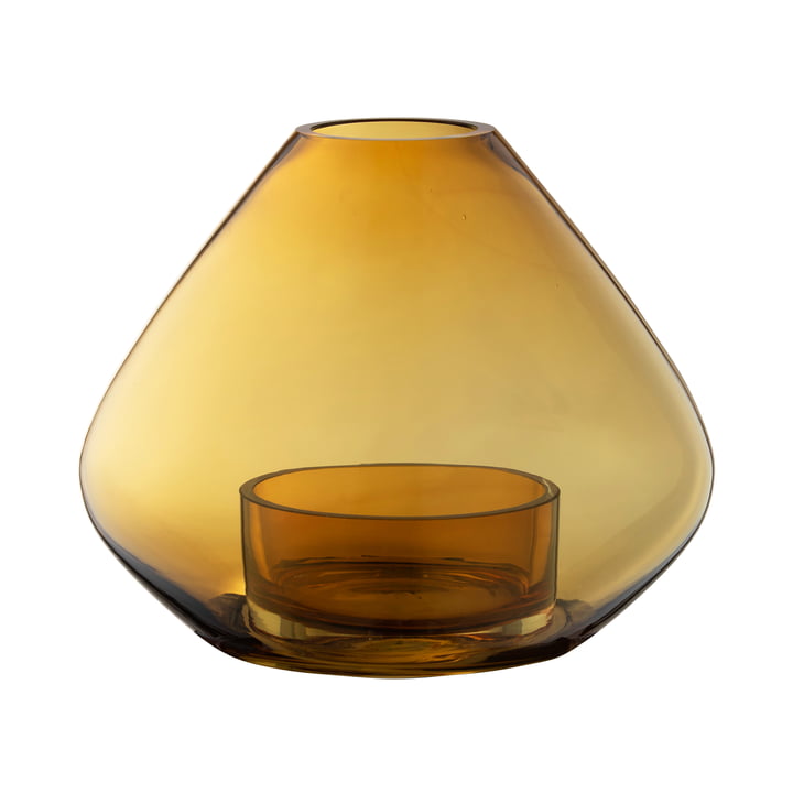 Das Uno Windlicht und Vase von AYTM, Ø 25,9 x H 21 cm, amber