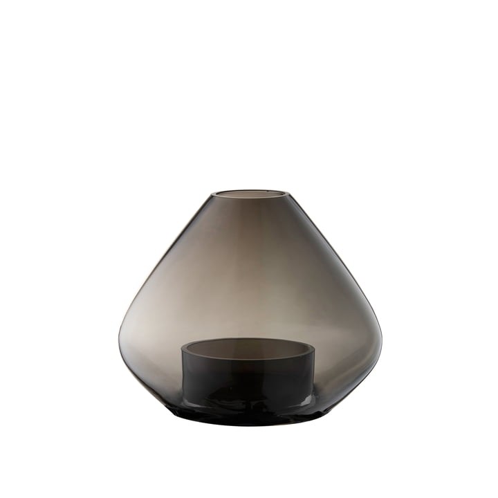Das Uno Windlicht und Vase von AYTM, Ø 14,5 x H 11,5 cm, schwarz