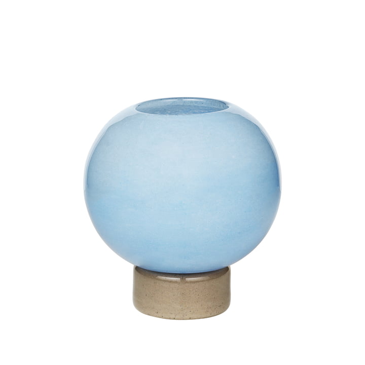 Die Mari Vase von Broste Copenhagen, H 21 cm, serenity light blue / taupe