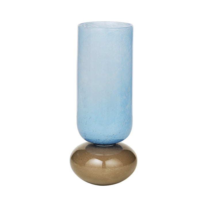 Die Dorit Vase von Broste Copenhagen, H 28 cm, serenity light blue / taupe