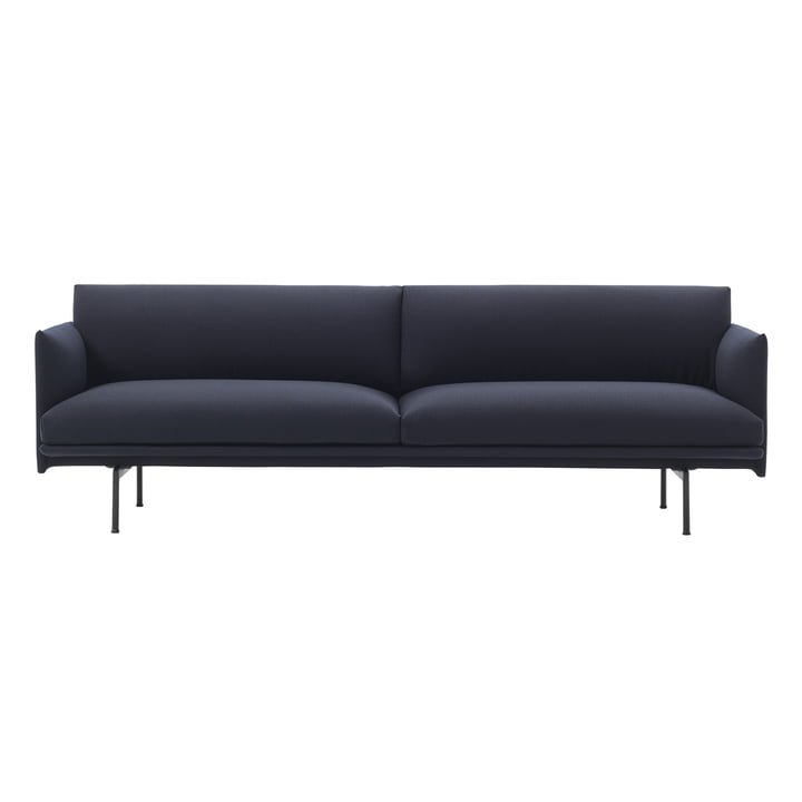 Outline Sofa 3-Sitzer von Muuto in Vidar 554 / schwarz