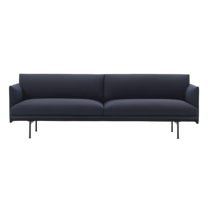 Outline Sofa 3-Sitzer von Muuto in Vidar 554 / schwarz