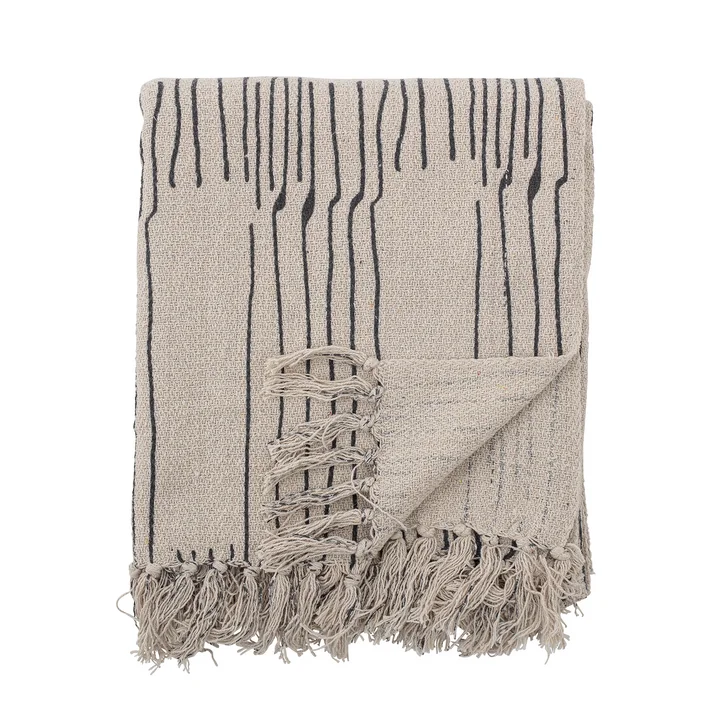 Celly Tagesdecke, 130 x 160 cm von Bloomingville in naturweiß / schwarz