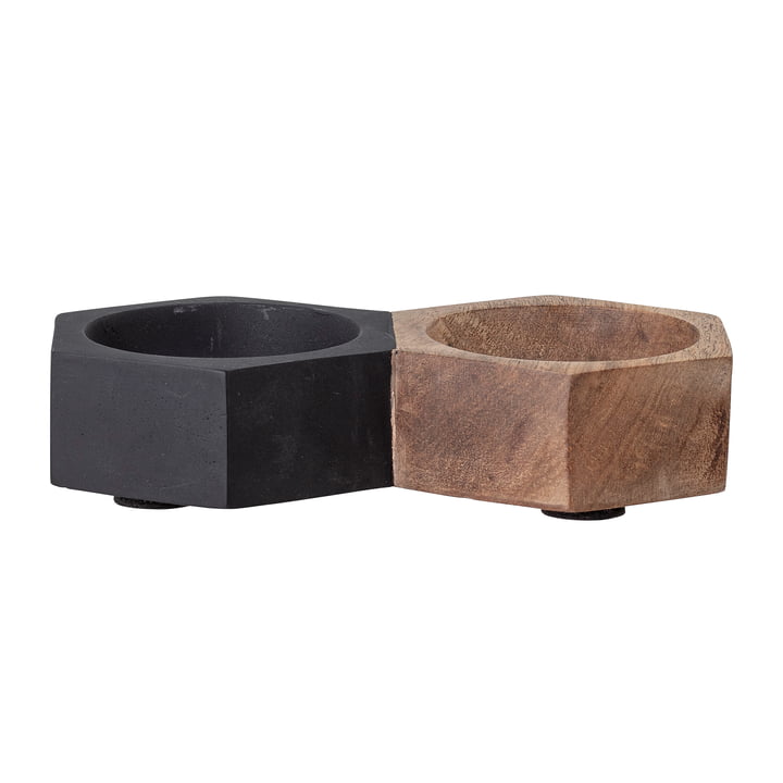 Frelle Salz- & Pfefferschale von Bloomingville in Mango natur / schwarz