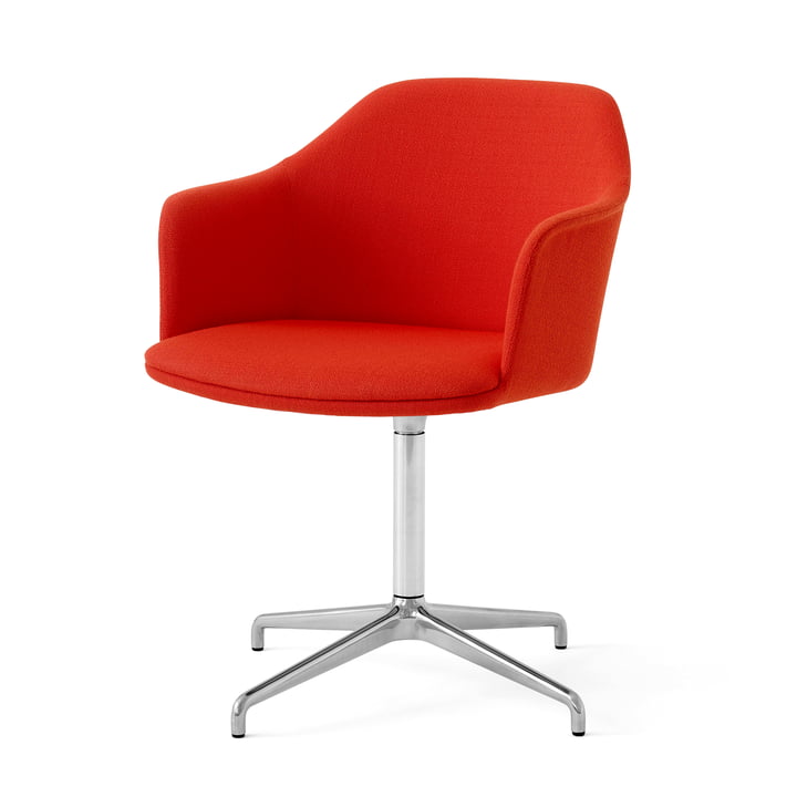 Rely HW41 Armlehnstuhl, Aluminium poliert / Kvadrat Vidar 542 von &Tradition