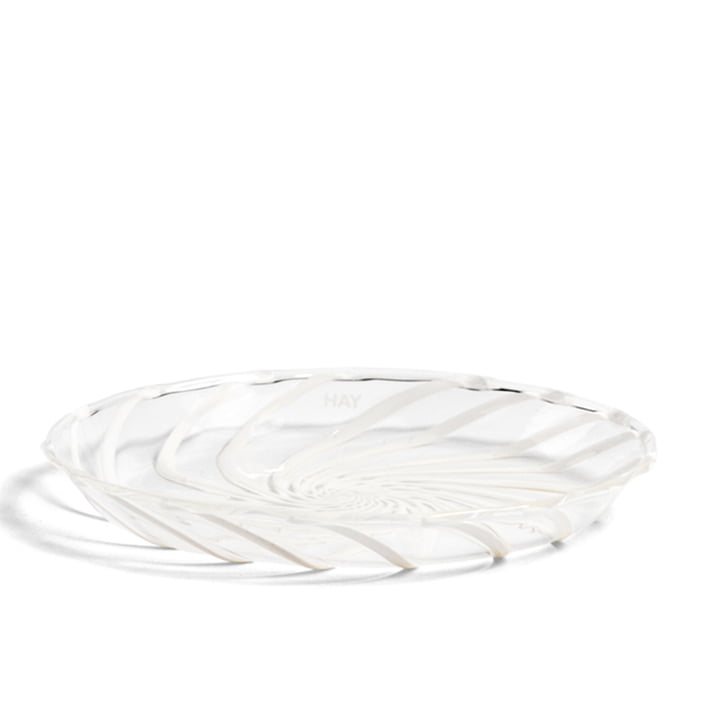 Spin Schale Ø 11 x H 1,5 cm in der Farbe klar / weiß (2er-Set)