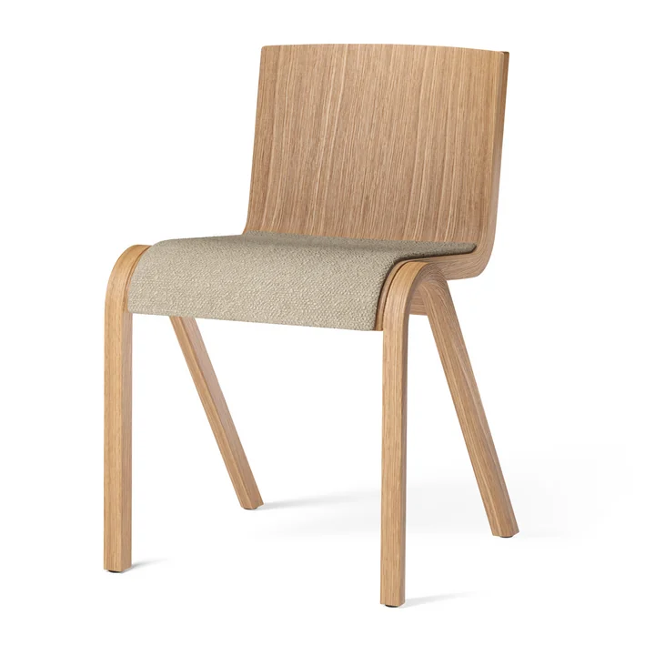 Ready Dining Chair, Sitzpolster, Eiche natur / Bouclé beige von Audo