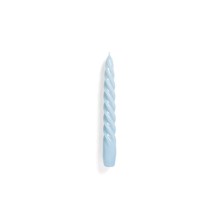 Spiral Stabkerze H 20 cm von Hay in der Farbe light blue