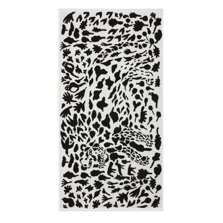 Oiva Toikka Badetuch 70 x 140 cm von Iittala in Cheetah schwarz / weiß