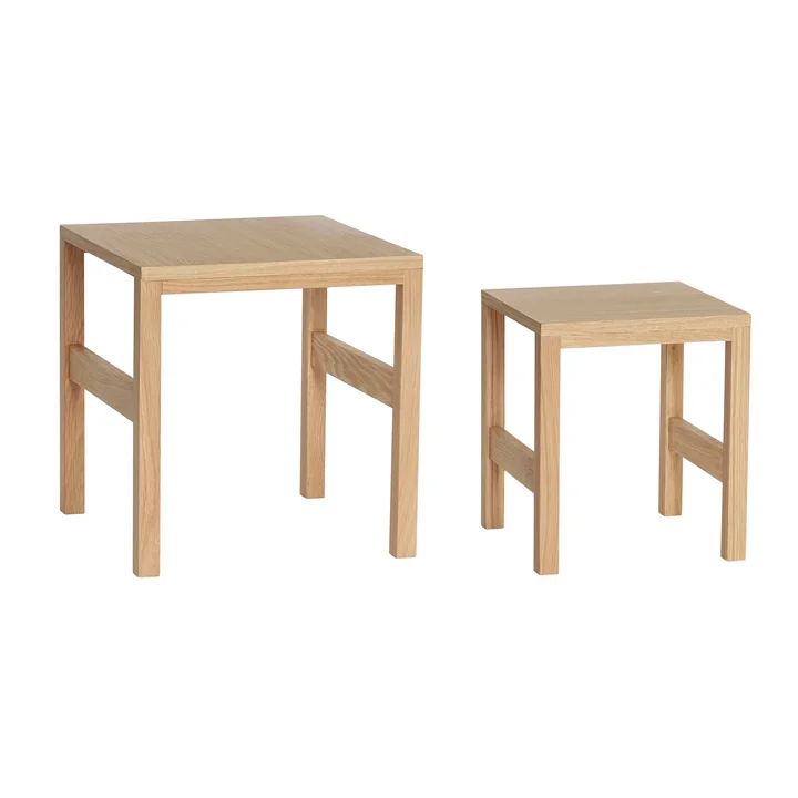 Beistelltisch 2er-Set, Eiche von Hübsch Interior