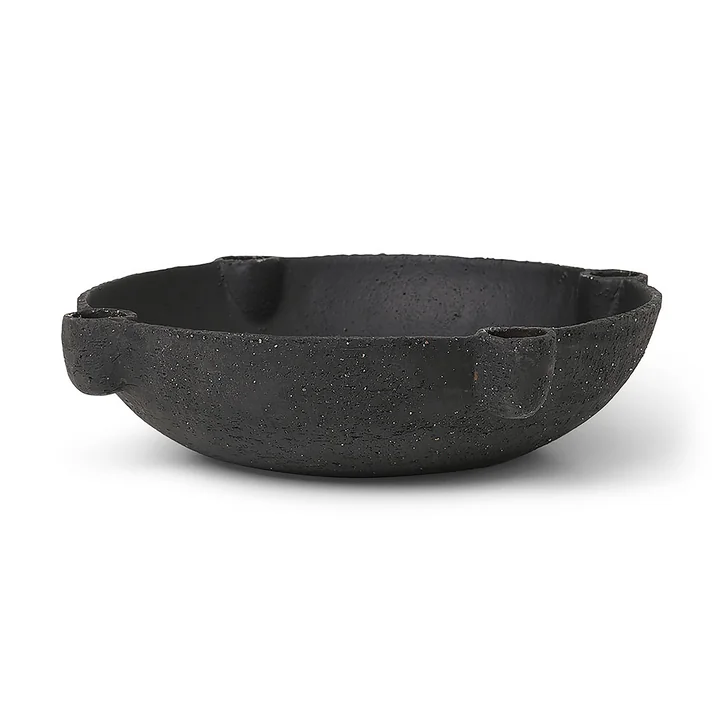 Bowl Keramik Kerzenständer von Ferm Living in der Farbe dunkelgrau