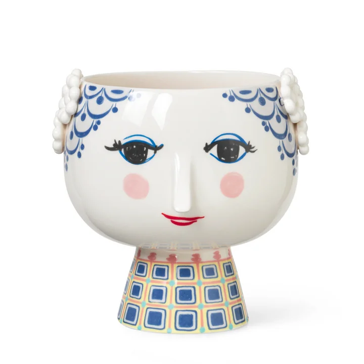 Eva Übertopf mit Fuß Ø 21 cm, blau von Bjørn Wiinblad