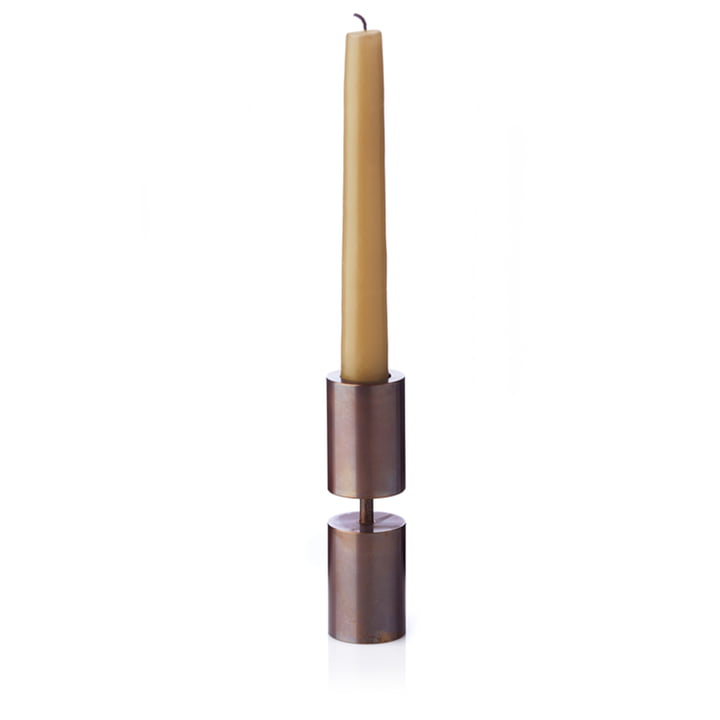 Solid Kerzenhalter, Messing / braun von applicata