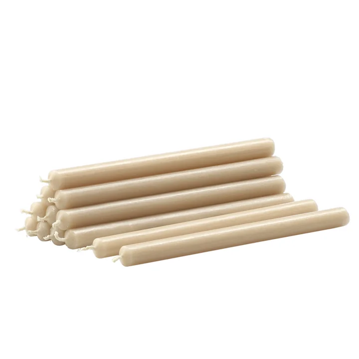 Paraffin-Kerzen (12er-Set) von Stoff Nagel in beige