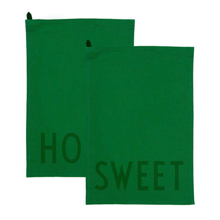 Favourite Geschirrtuch in Sweet / Home, olive green (2er-Set) von Design Letters