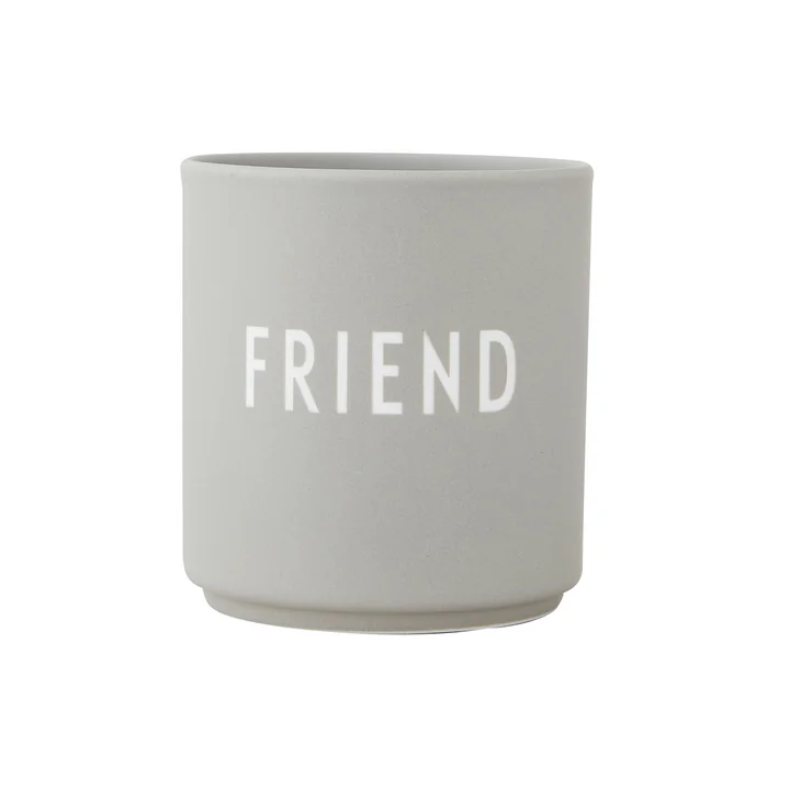 AJ Favourite Porzellan Becher von Design Letters in Friend / cool gray