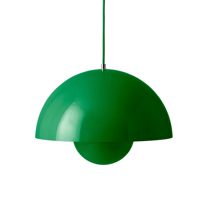 FlowerPot Pendelleuchte VP7 von &Tradition in der Farbe signalgrün