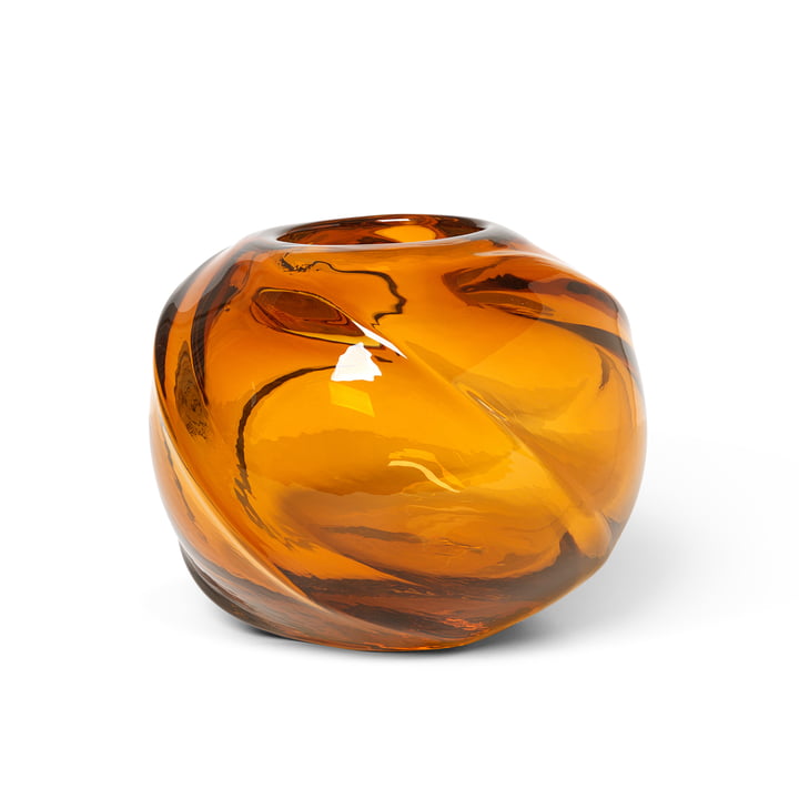 Water Swirl Vase von ferm Living in der Farbe amber