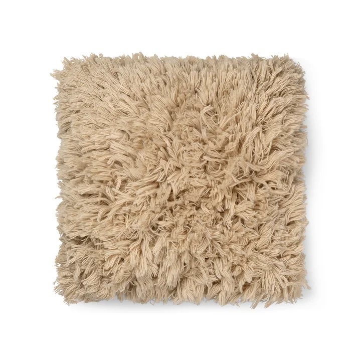 Meadow Hochflor Kissen von Ferm Living in der Farbe light sand