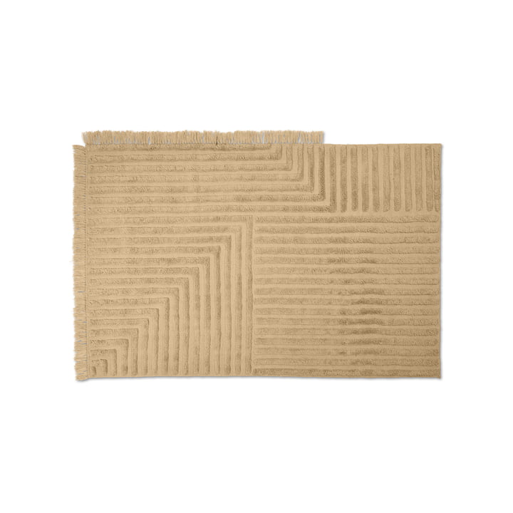 Crease Teppich aus Wolle von ferm Living in der Farbe light sand