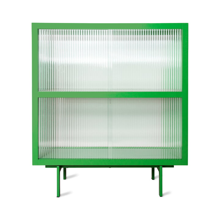 Schrank mit geripptem Glas von HKliving in der Farbe grün