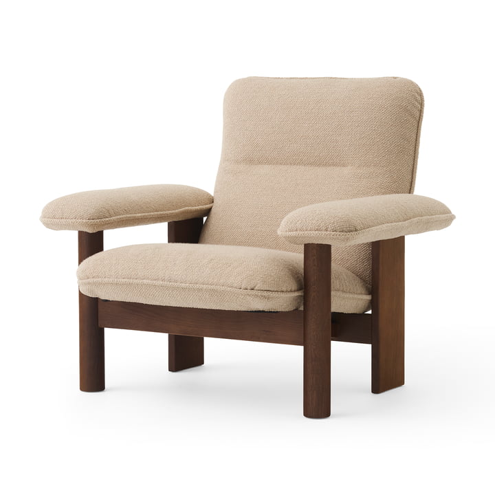 Brasilia Lounge Chair, Eiche gebeizt / Bouclé beige von MENU