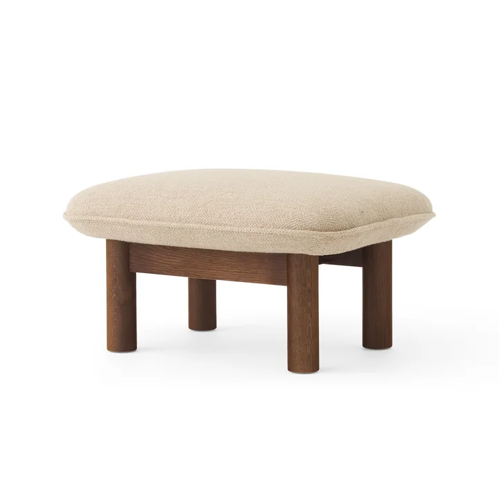 Brasilia Ottoman, Eiche gebeizt / Bouclé beige von Audo